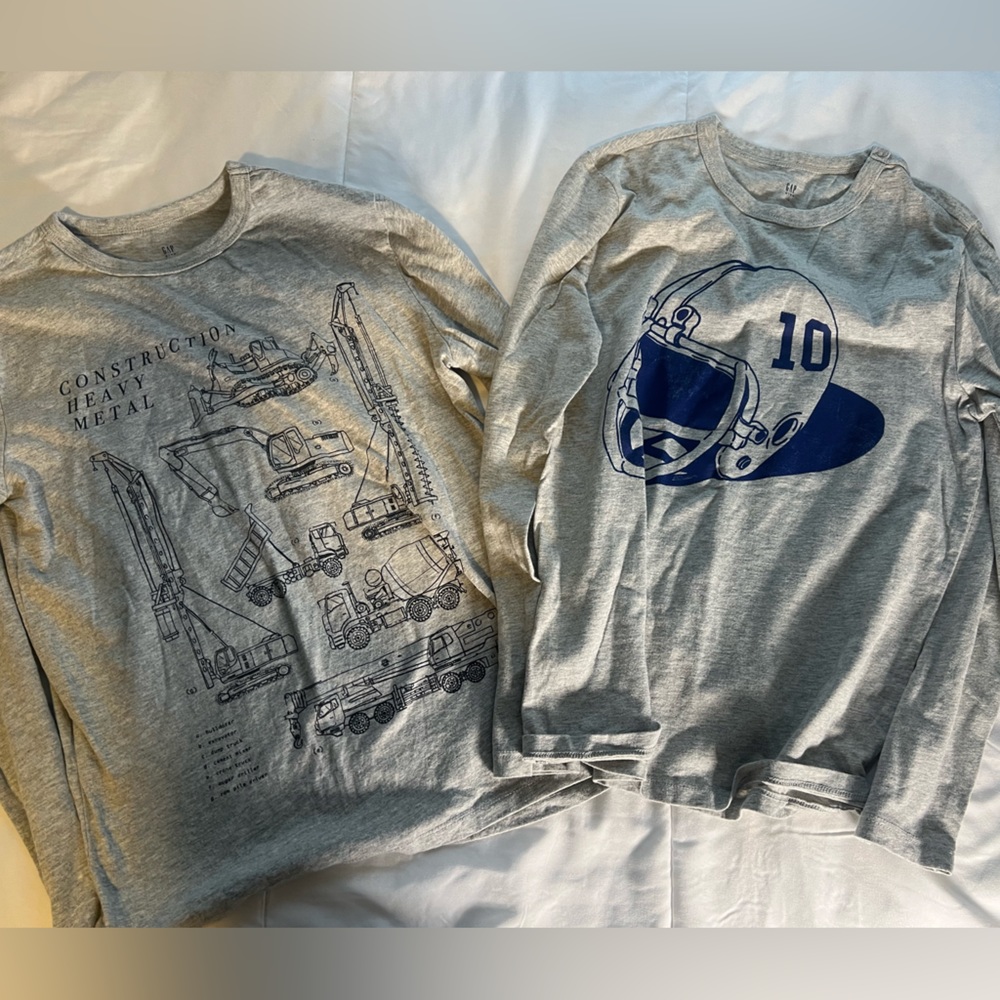 Gap Long Sleeve Cotton Boys Tee Football and Construction